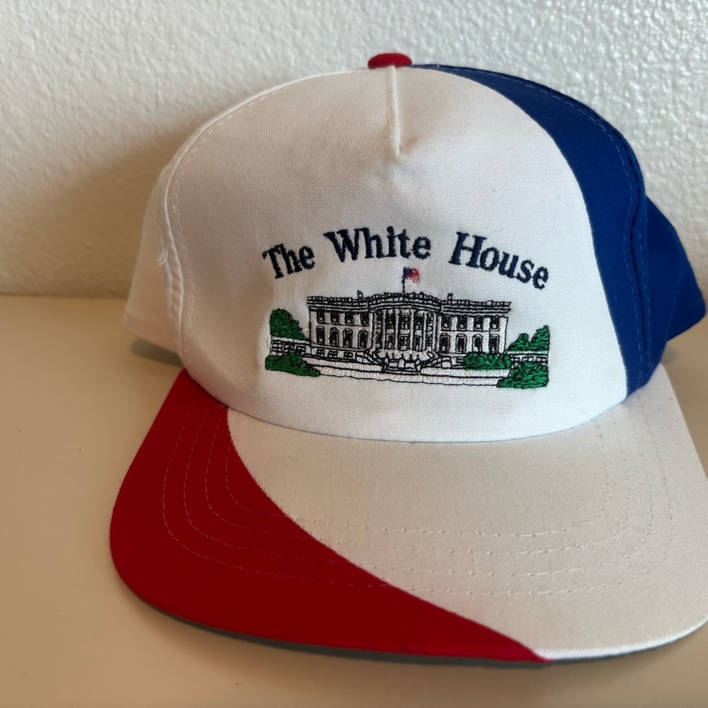 The White House Embroidered Trucker Hat - Red, White & Blue